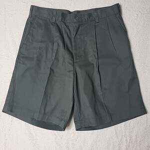 Farah Mens Shorts Sz 34 Sage Green 100% Cotton Pleated 4 Pocket Golf See Measure